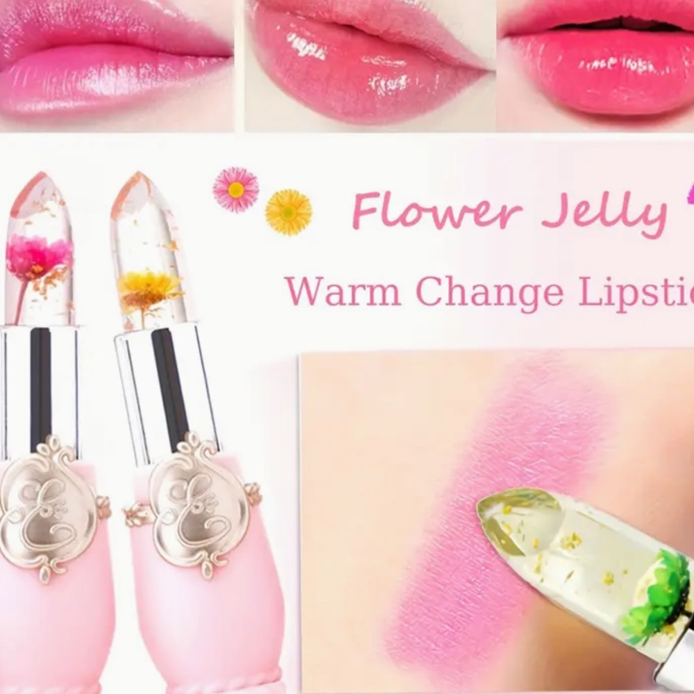 2 Moisturizing temperature color changing with vitamin E lipstick with flower - Picture 2 of 4